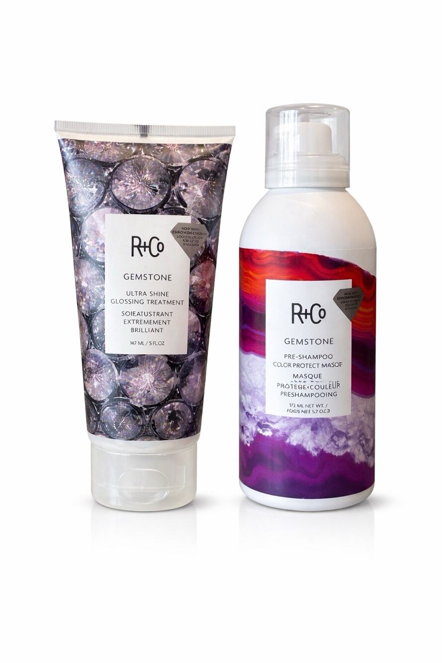 R+Co Gemstone Glossing Treatment 5 fl oz + Pre-Shampoo Masque 5.7 oz